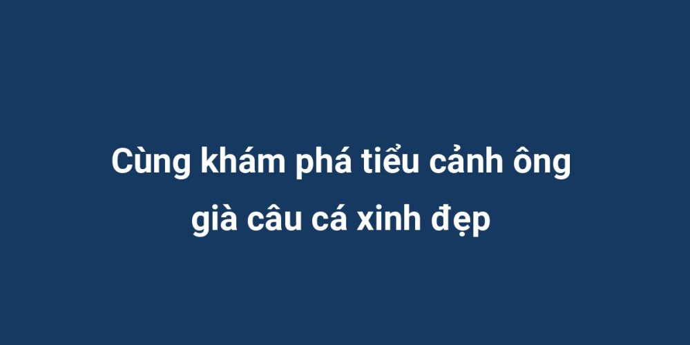 Cùng khám phá tiểu cảnh ông già câu cá xinh đẹp