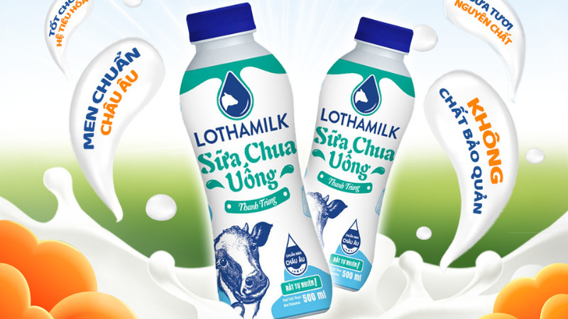 Sữa chua uống thanh trùng LOTHAMIK bổ sung lợi khuẩn dồi dào