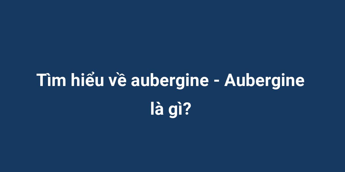 Tìm hiểu về aubergine - Aubergine là gì?