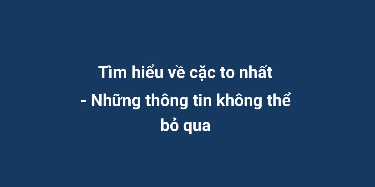 Tìm hiểu về cặc to nhất - Những thông tin không thể bỏ qua