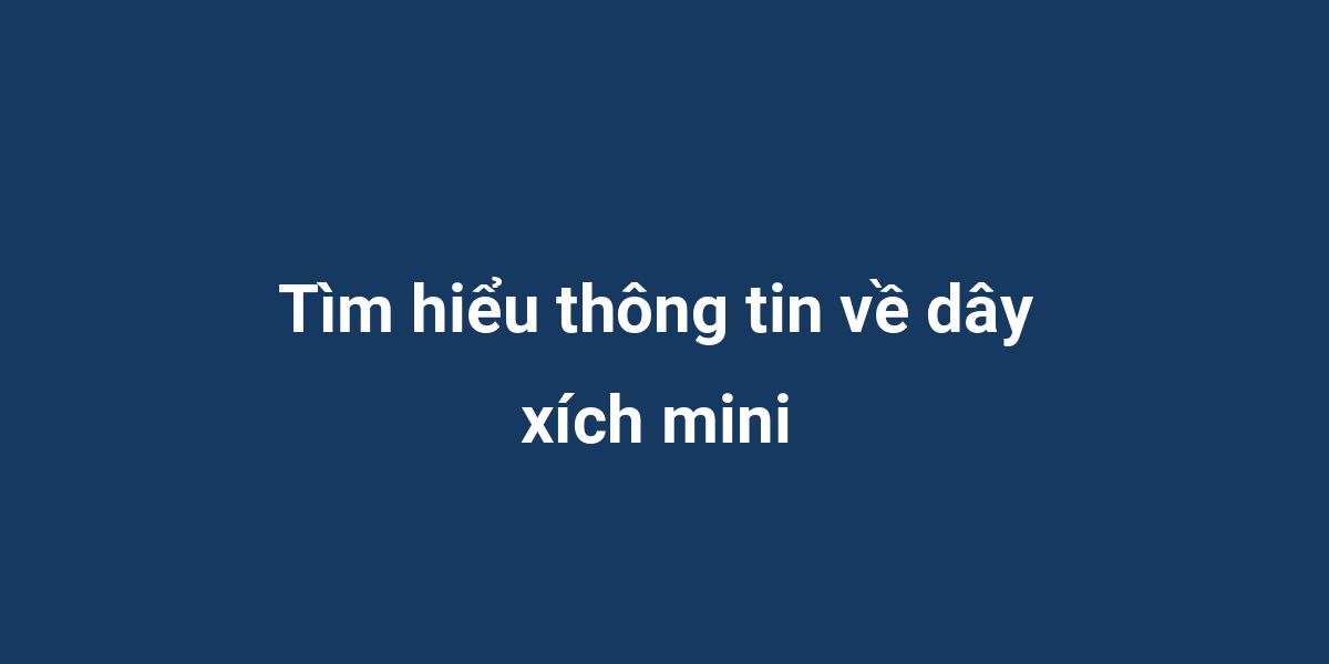 Tìm hiểu thông tin về dây xích mini