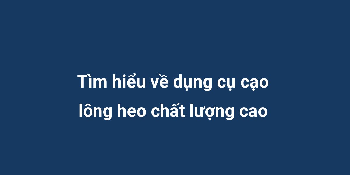 Tìm hiểu về dụng cụ cạo lông heo chất lượng cao