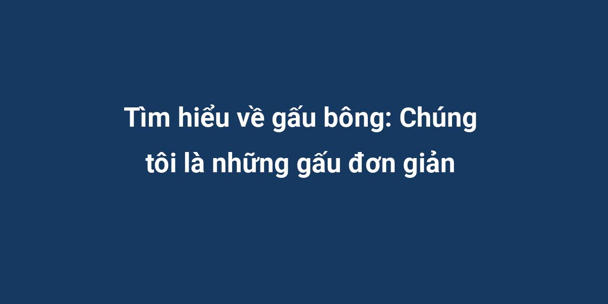 Tìm hiểu về gấu bông: Chúng tôi là những gấu đơn giản