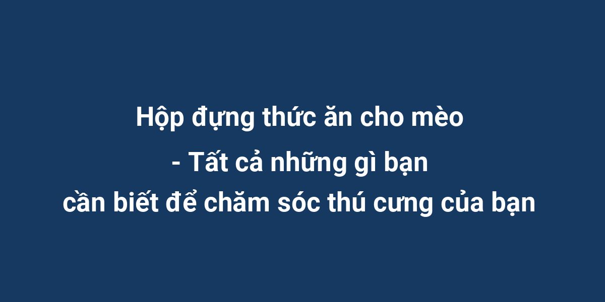 Hộp đựng thức ăn cho mèo - Tất cả những gì bạn cần biết để chăm sóc thú cưng của bạn