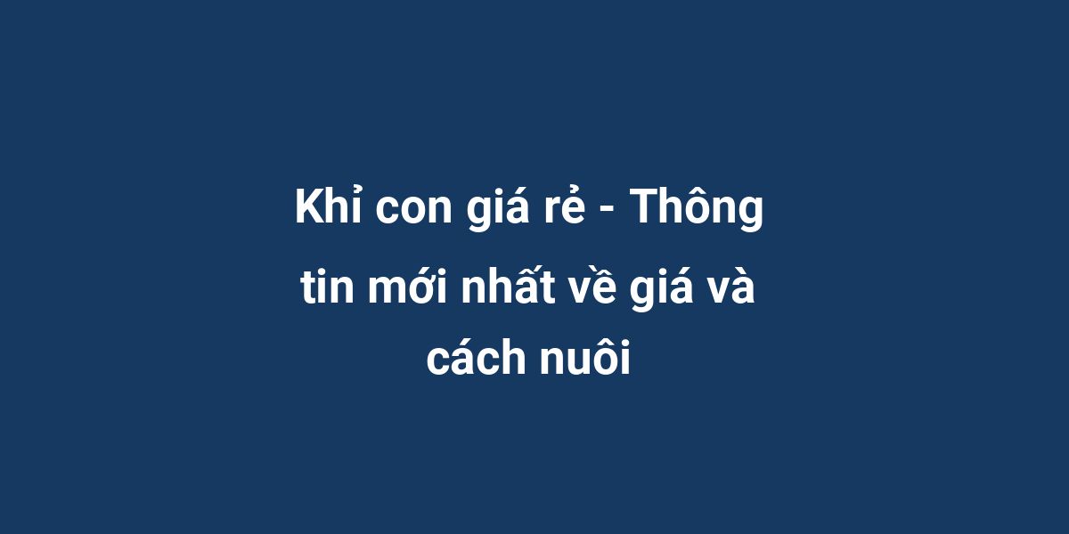 Khỉ con giá rẻ - Thông tin mới nhất về giá và cách nuôi