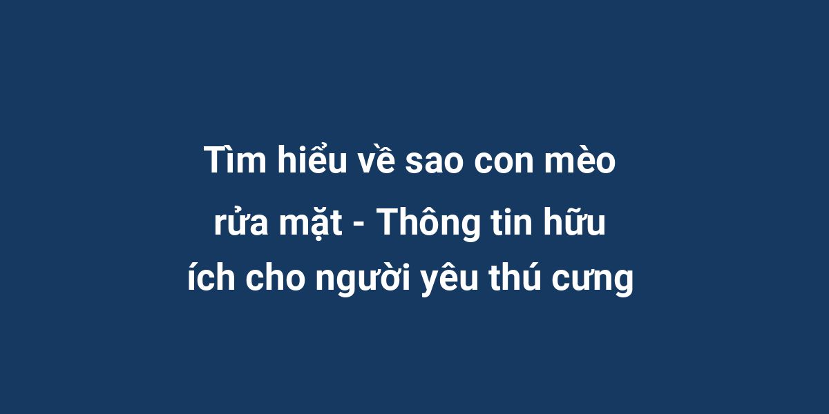 Tìm hiểu về sao con mèo rửa mặt - Thông tin hữu ích cho người yêu thú cưng